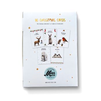 10 cartes de Noël pliées avec texte en anglais avec enveloppe 8