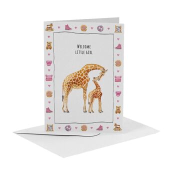 10 cartes de voeux bébé girafe avec enveloppe 3