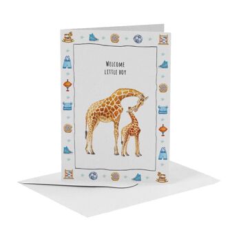 10 cartes de voeux bébé girafe avec enveloppe 4