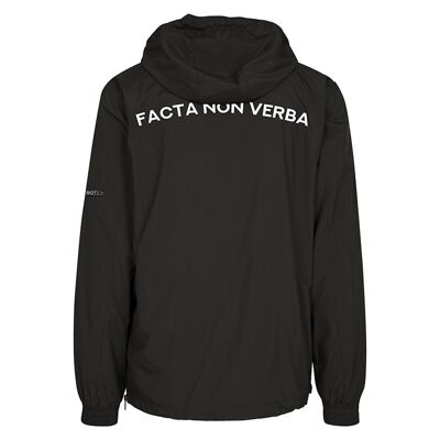 Chaqueta tipo jersey "Facta non verba" (negro)