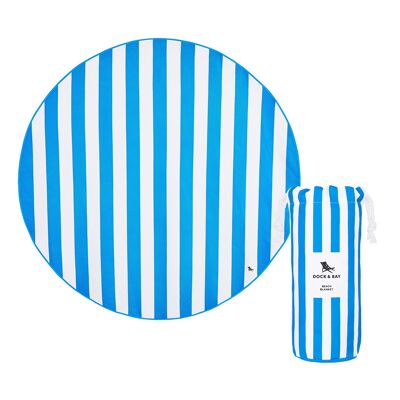 Towel - Beach - Round - Round Stripe - Bondi Blue