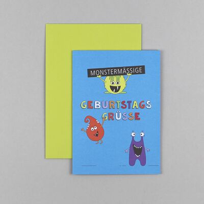 Monster Hugo birthday card