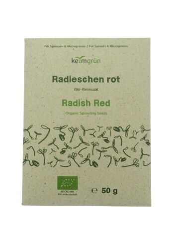 Graines germées bio radis rouges 50g 2