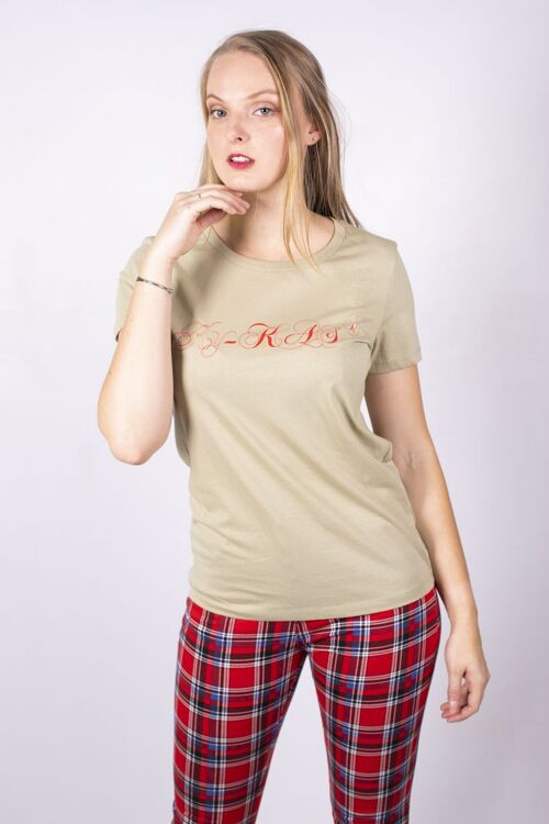 Tee-shirt femme coton illust rouge ky-kas