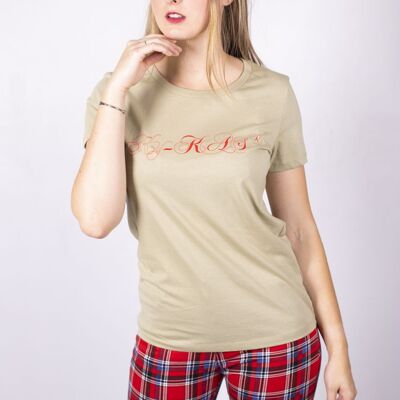 Tee-shirt femme coton illust rouge ky-kas