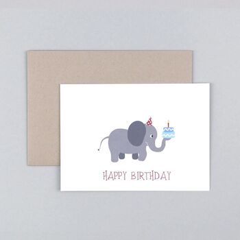 Carte d'anniversaire éléphant Max 1