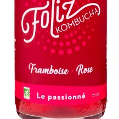 Kombucha Le passionné : Framboise & Rose 75cl