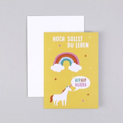 Tarjeta de cumpleaños unicornio Paula