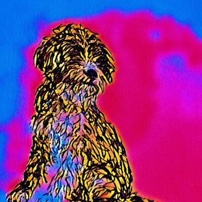 Dog Greetings Card A6 Hot Pink Lucy