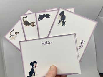 Lilas Border Hello 10 Cartes Postales A6 Animal avec Enveloppes 2