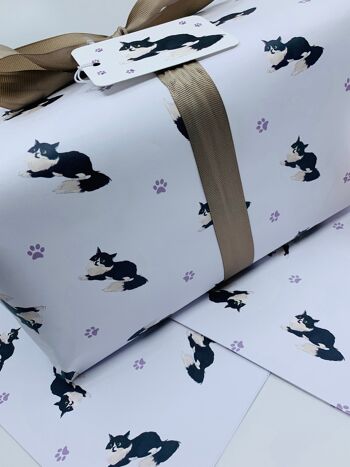 Papier d'emballage de chats mignons LEO, emballage cadeau sur le thème des chats 3
