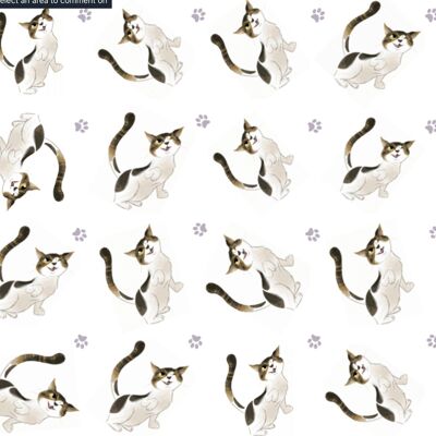 Cute Cats Wrapping Paper FERGUS Cat Themed Gift Wrap