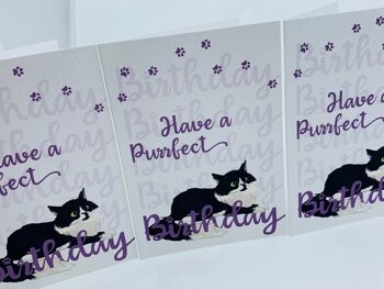 Carte d'anniversaire mignonne de chat pelucheux de LEO AYEZ UN ANNIVERSAIRE PARFAIT ! 3