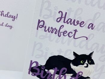 Carte d'anniversaire mignonne de chat pelucheux de LEO AYEZ UN ANNIVERSAIRE PARFAIT ! 4