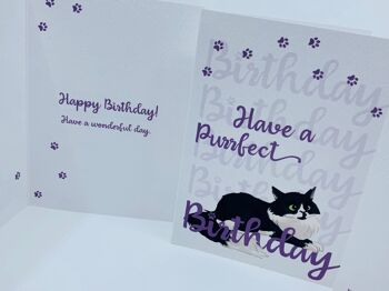 Carte d'anniversaire mignonne de chat pelucheux de LEO AYEZ UN ANNIVERSAIRE PARFAIT ! 10