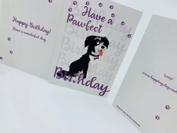 Carte d'anniversaire de chien mignon A6 avec enveloppe, anniversaire de LUCY Pawfect 1