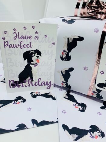 Carte d'anniversaire de chien mignon A6 avec enveloppe, anniversaire de LUCY Pawfect 2