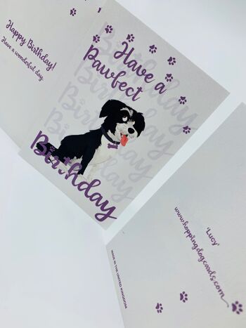 Carte d'anniversaire de chien mignon A6 avec enveloppe, anniversaire de LUCY Pawfect 3