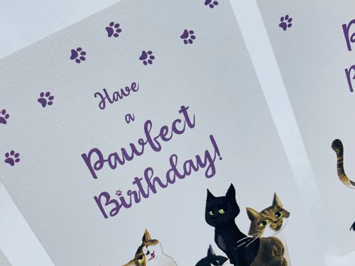 Birthday Card 4 Cats Have a Pawfect Birthday