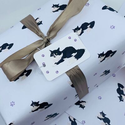 Etiquetas de regalo de gato lindo x 6 en un paquete. Impreso en cartón de 300 g / m2 a todo color - Leo