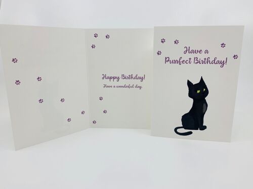 Cat A6 Birthday Card with Peel and Stick Envelope - POPPY