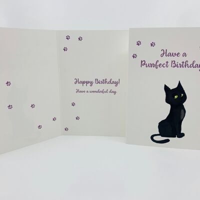 Tarjeta de cumpleaños Cat A6 con sobre despegable y adhesivo - POPPY