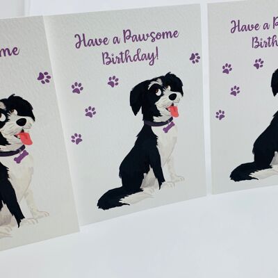 Carte de voeux A6 chien mignon avec enveloppe, LUCY