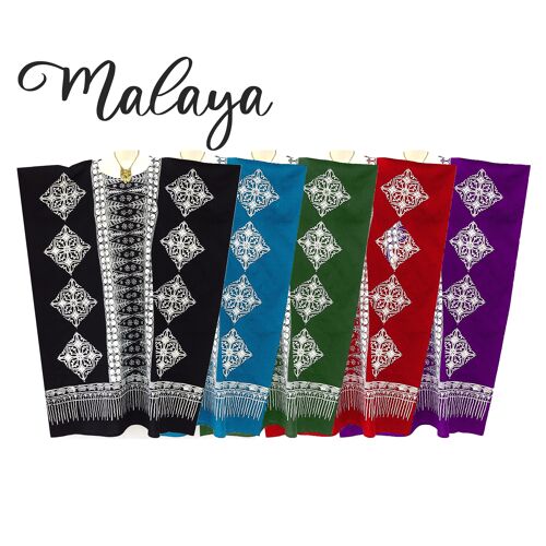 MALAYA 100% Cotton Kaftan Long Batik Dress - black