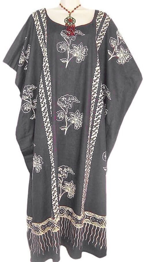 JAVA 100% Cotton Hand Made Kaftan Dress in many colours - grey