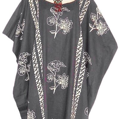 Vestido kaftan java 100% algodón hecho a mano en muchos colores - gris