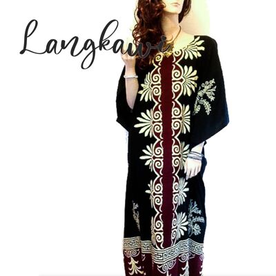 LANGKAWI 100% Cotton Long Kaftan Long Hand Made Plus Dress