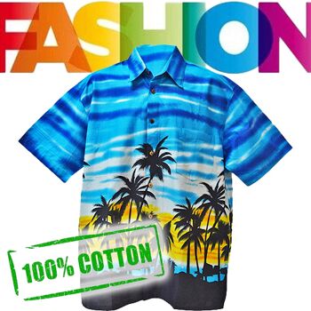 ANDAMAN fait à la main 100% coton batik haut de plage Hawaï chemise à manches courtes pour hommes 2