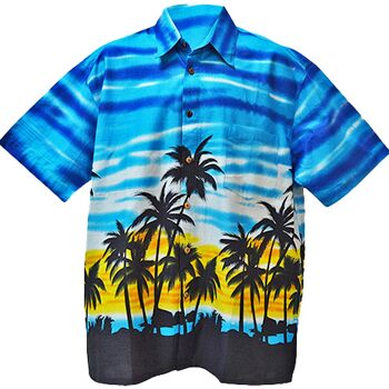 ANDAMAN fait à la main 100% coton batik haut de plage Hawaï chemise à manches courtes pour hommes 3