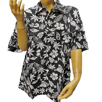 T-shirt de vacances HAWAII Designer fait à la main en coton Batik Top Shirt à manches courtes pour hommes - ROUGE 3