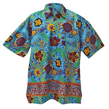 HAWAII Holiday T-shirt Designer fait à la main en coton Batik Top Shirt Homme à manches courtes 2