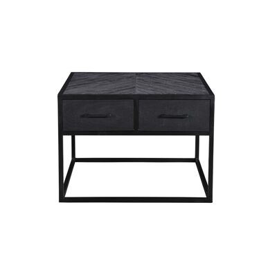 Herring Center Table 2 Drawer 70x70x50 cms -HMCT001BLK