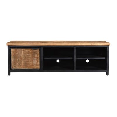 Cod 1 Door Tv Unit With Metal Shelves 160x40x50 cms -CMTV004NAT