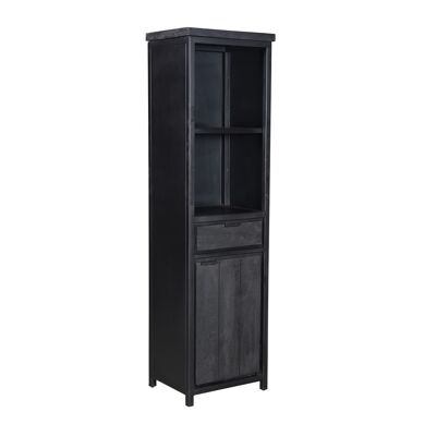 Cod 1 Door 1 Drawer Black Cabinet 180x40x50 cms -CMAM005BLC