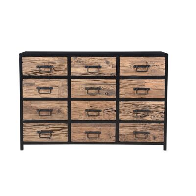 Raw Sideboard 12 Drawer 134x35x90 cms -SBIS001BPC