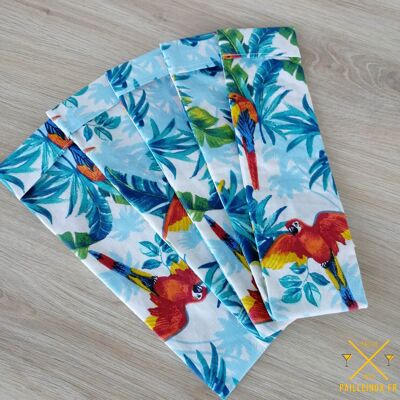 Pochette / Etui pour pailles ou brosse à dents - Motif Tropical