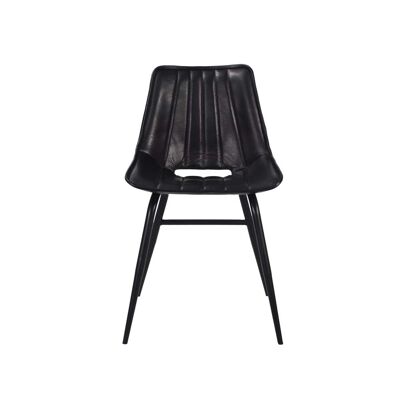 2 Pc Spa Leather Chair Black 46x52x80 cms - DLCS002BLC