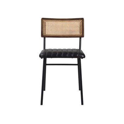 2 Pc Imola Leather Chair Black 43x53x77 cms -DLCI008BLC
