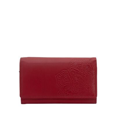 Women's wallet, leather, DATA SAFE, mandala