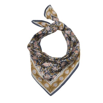“Indian flowers” printed scarf Azur Blue Child