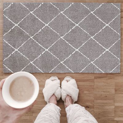 Washable mat squares gray 67x120 cm (single item)