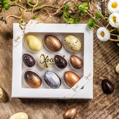 Arte de Pascua 10 huevos de chocolate