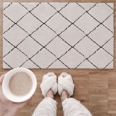 Washable mat squares cream 67x120 cm (single item)