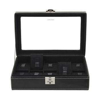 Coffret 10 montres, cuir, noir, London Collection 1