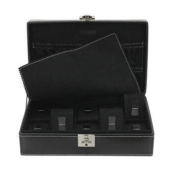 Coffret 10 montres, cuir, noir, London Collection 3