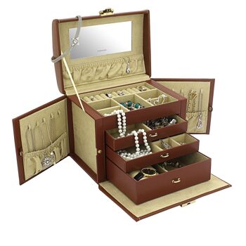 Coffret à bijoux, Cordoba, cuir, marron 9